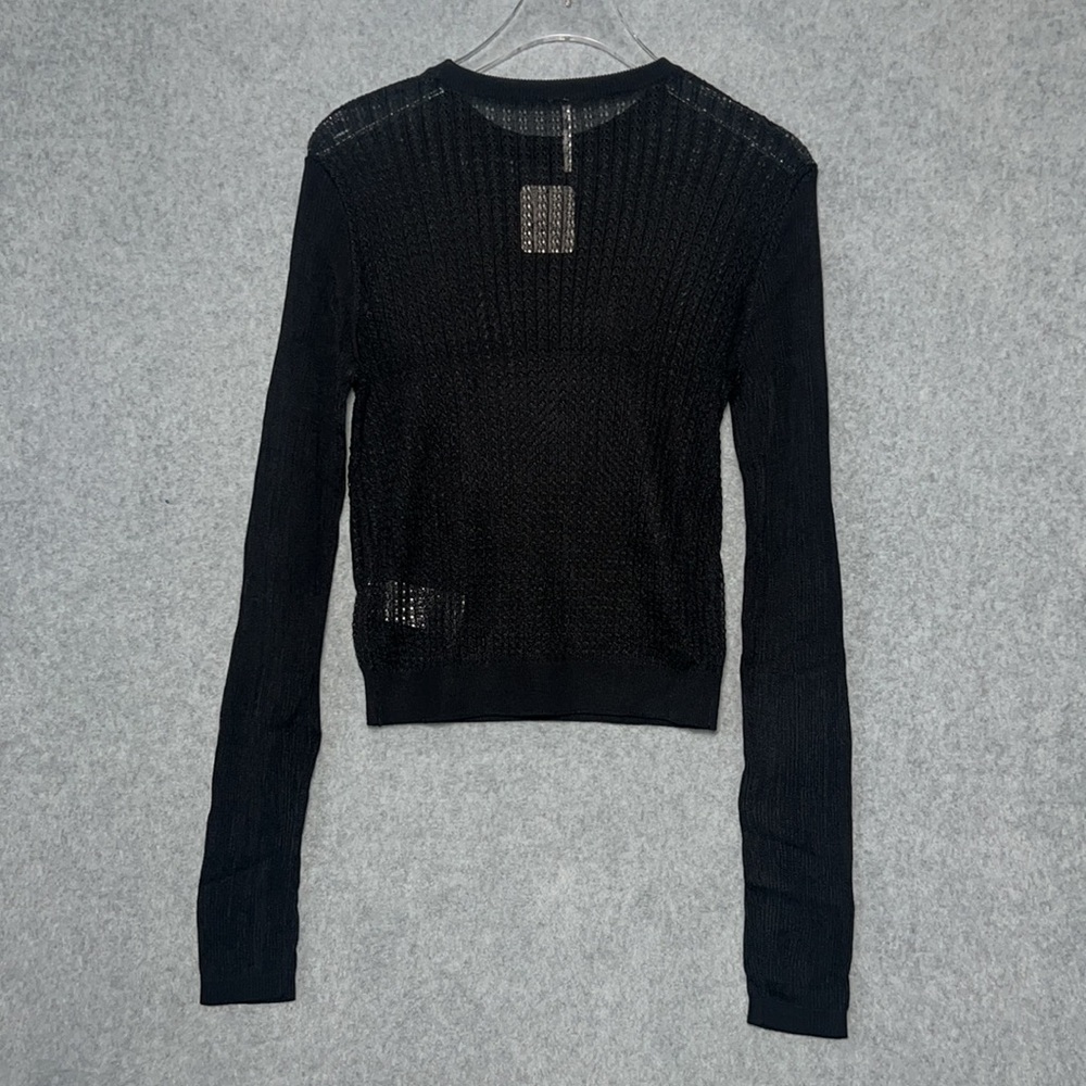 Free People NWT H20 Crew Neck Mesh Pullover Sheer Long Sleeve NWT SIZE S - Picture 6 of 6